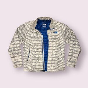 The North Face men’s medium puffer jacket silver blue lightweight coat winter